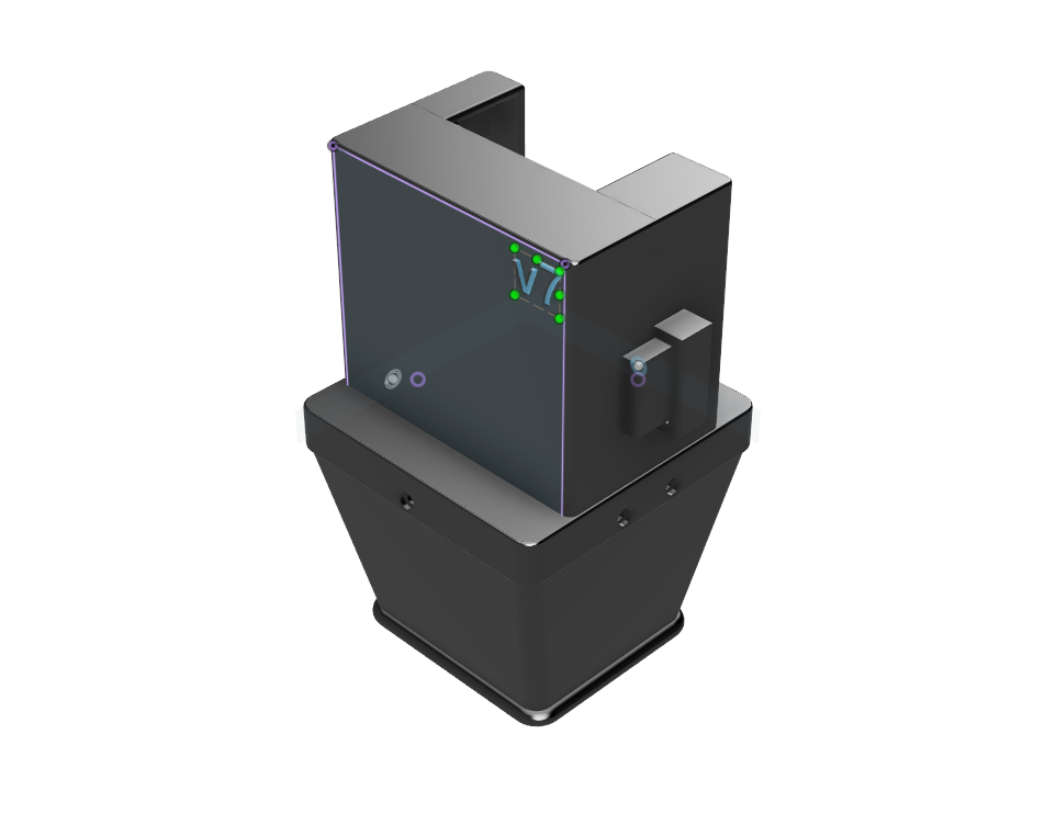 Rendered vertical WILD assembly for Cambridge NeuroTech probe workflow